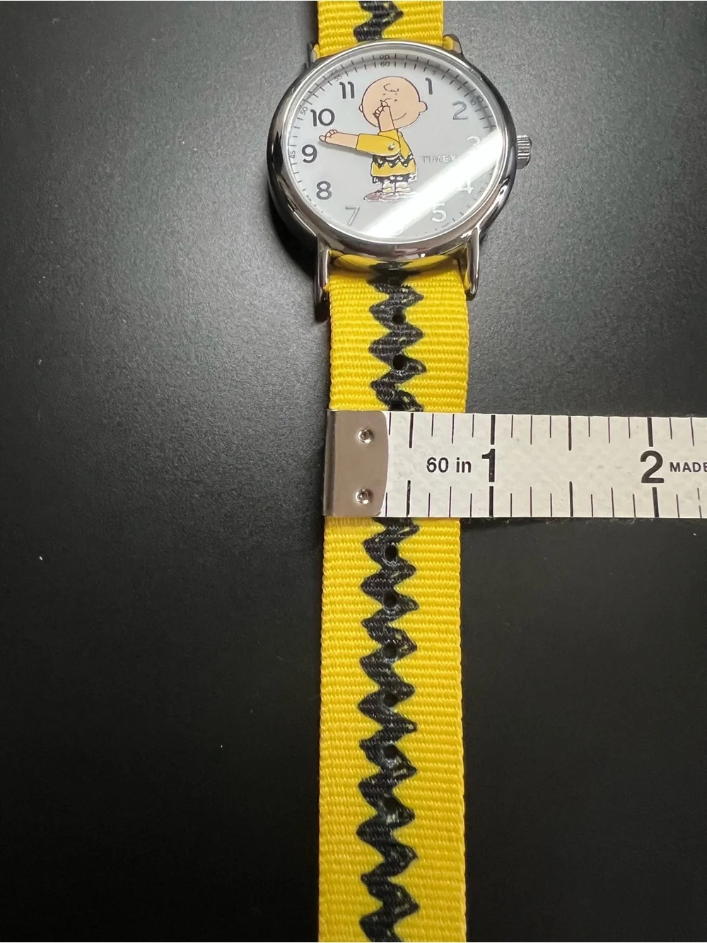 EUC Timex x Peanuts Charlie Brown 38mm Fabric Strap Watch